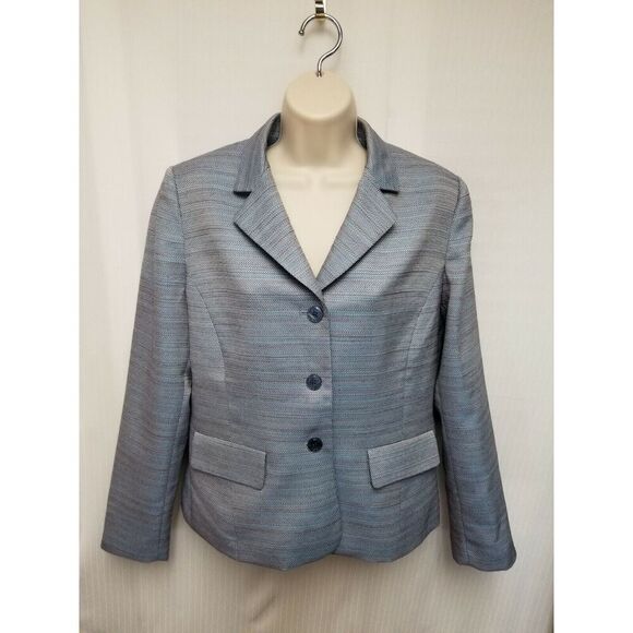 Women's Le Suit Jacket Size 10 Color Blue - Picture 3 of 6